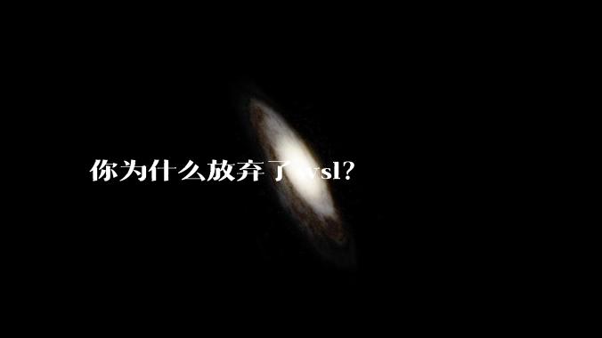 你为什么放弃了wsl？
